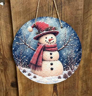 Winter Blue Snowman Christmas 12